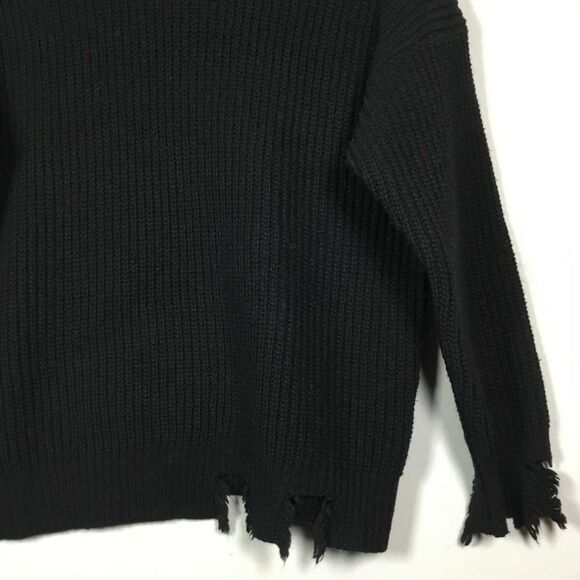 Pink Diamond Black Oversized Distressed Sleeve Grunge Goth Sweater S Autumn - Picture 4 of 7